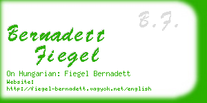 bernadett fiegel business card